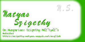 matyas szigethy business card